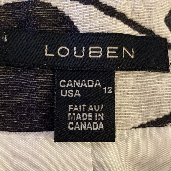 NWOT - LOUBEN Open Style Black & White Floral Pattern Lined Jacket - Size 12 - Picture 2 of 14